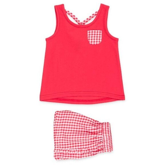 NWT Losan red vichy tank top and short - Picture 1 of 2